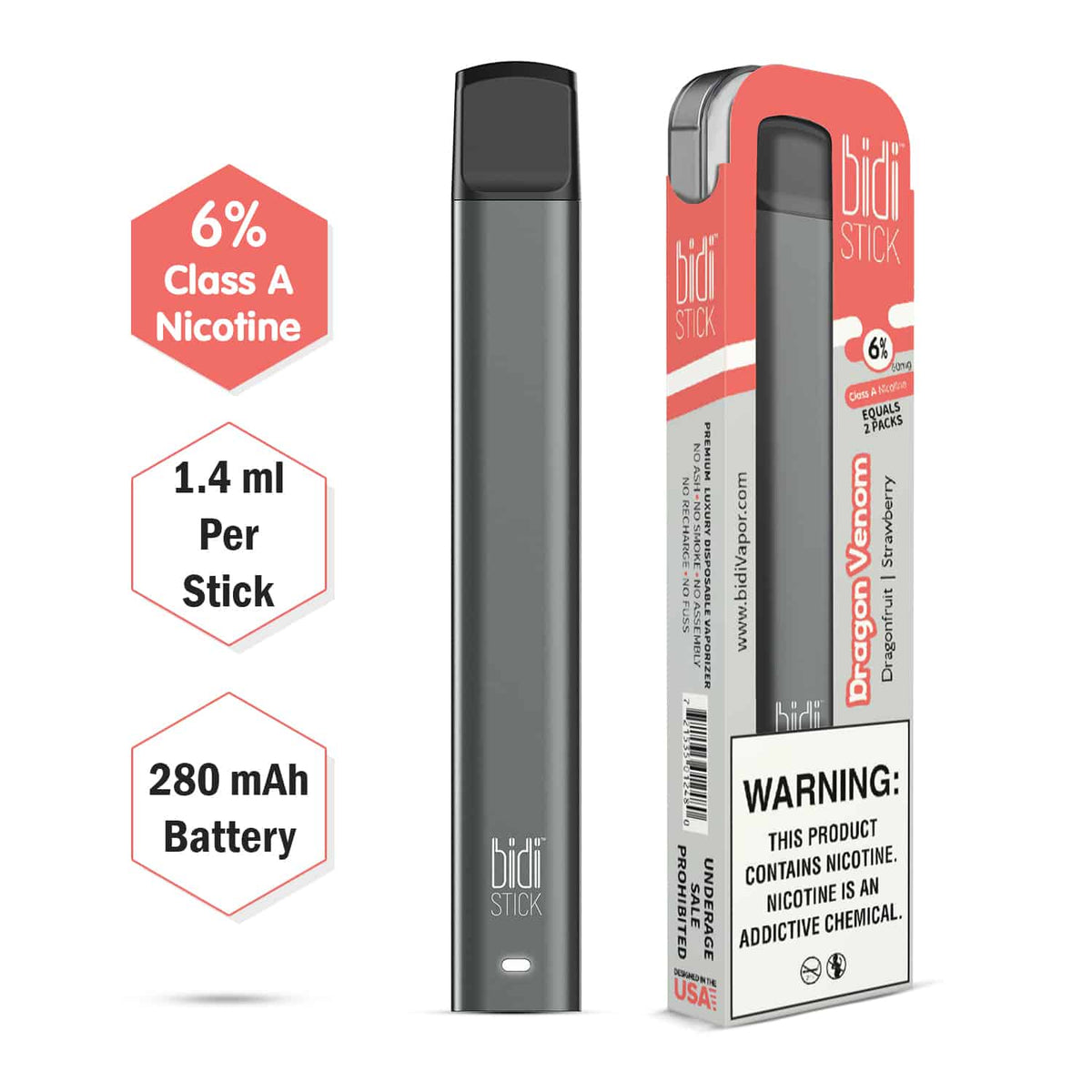BIDI - 1.4ml Disposable 6%- Dragon Venom  HAVANA SMOKE SHOP