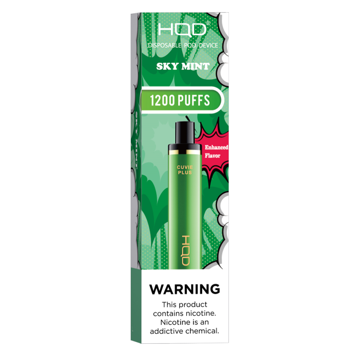 HQD Cuvie Plus 5ML 1200 Puffs - SKY MINT HAVANA SMOKE SHOP HQD Cuvie Plus 5ML 1200 Puffs - SKY MINT HAVANA SMOKE SHOP