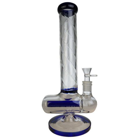 13" Diamond Tube Inline Perc Water Pipe - with 18M Bowl